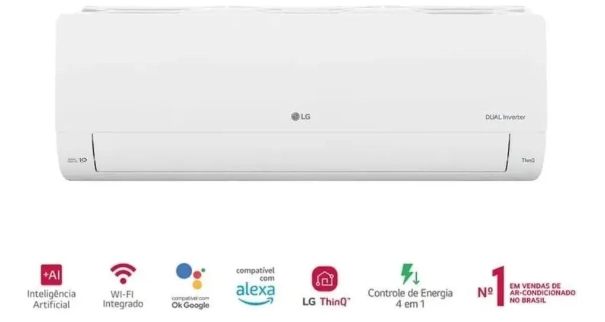 Ar-condicionado LG Dual Inverter 9.000 BTU - Com Nota Fiscal - Foto 2