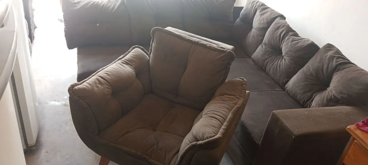 Vendo conjunto sofá com poltrona  - Foto 2