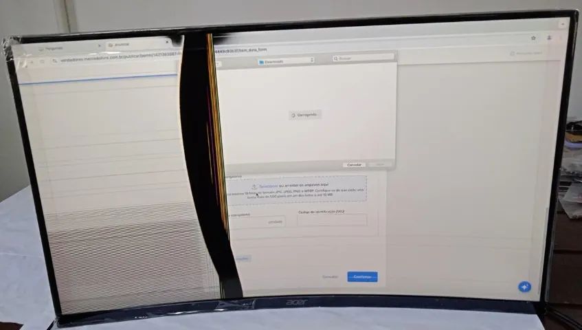 Monitor Acer Curvo  Gamer 27'' Nitro  EDO  para retirada de peças - Foto 3