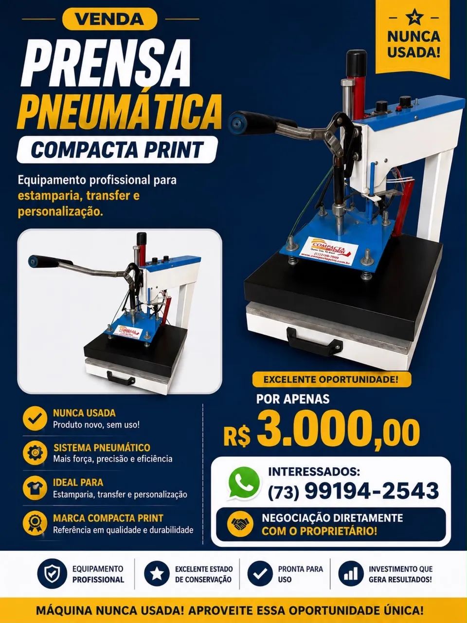 Vendo prensa pneumática Promoção  - Foto 3