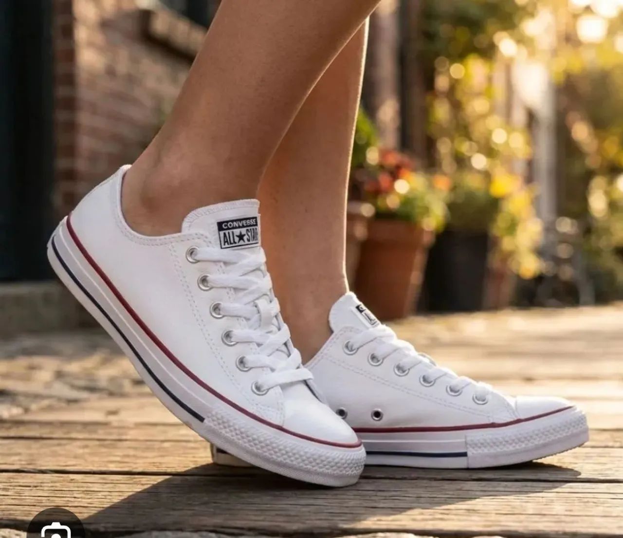 Tênis all star de tecido branco