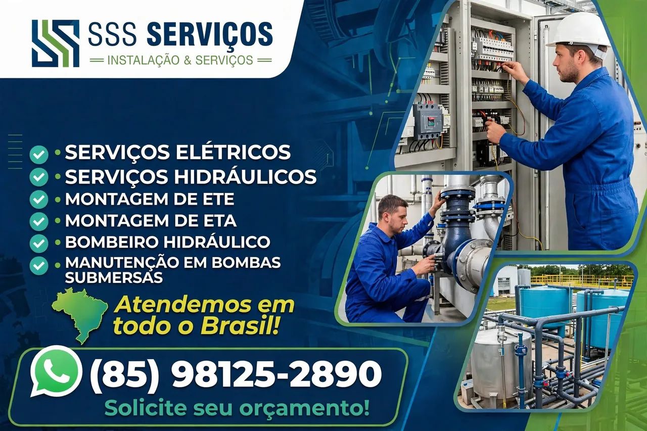 Serviços Elétricos e Hidráulicos | ETA, ETE e Bombas