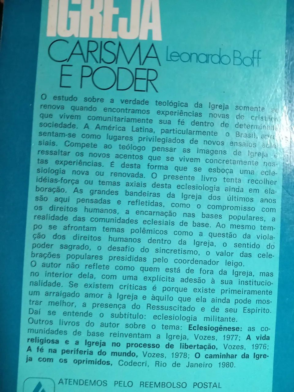 Igreja carisma e poder Leonardo Boff  - Foto 2