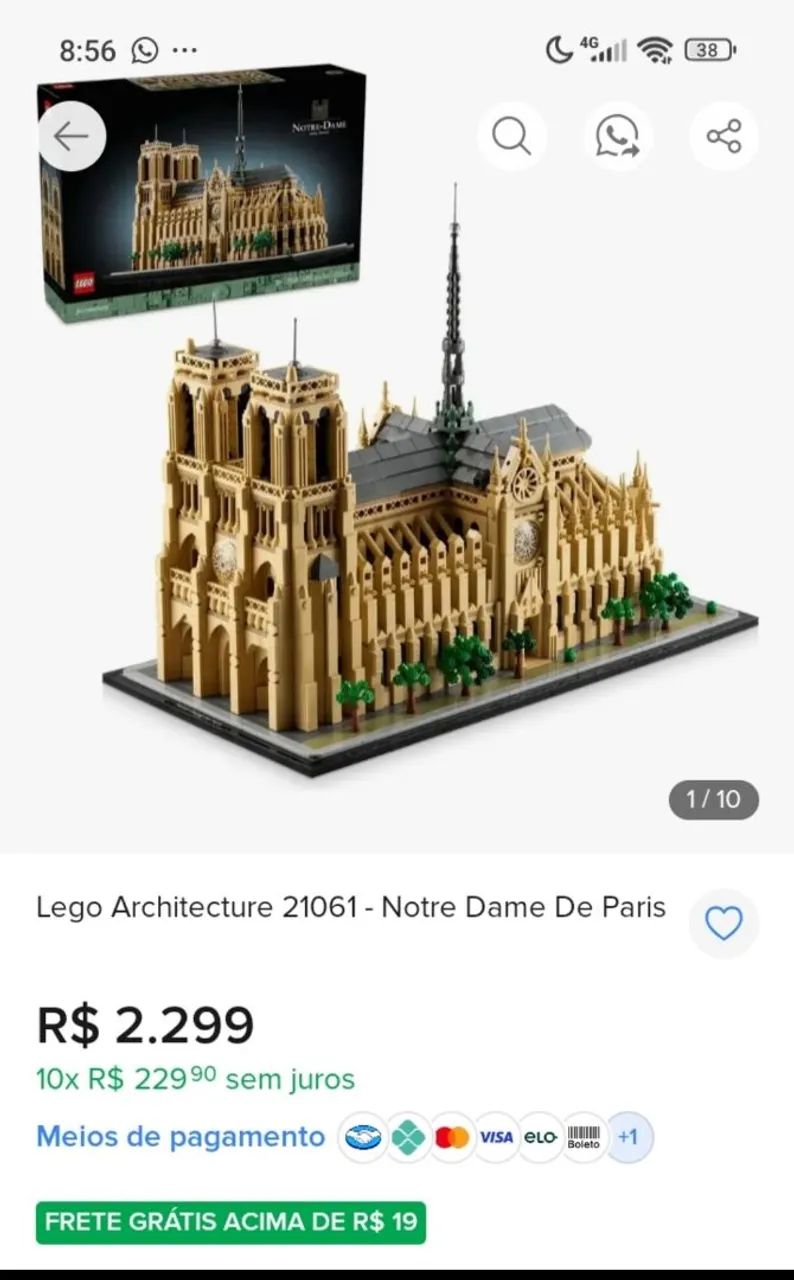 Lego Notre Dame Paris com manual  - Foto 2