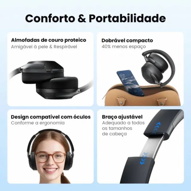 Fone Bluetooth Haylou S40 com Cancelamento de Ruído - Foto 4