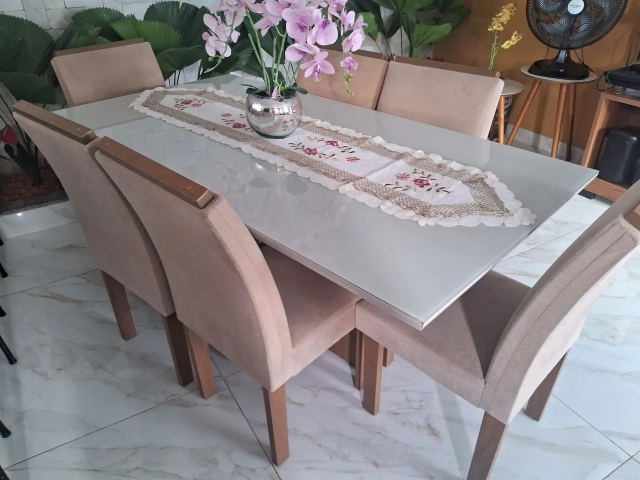 Conjunto de mesa de jantar com 6 cadeiras - Foto 2