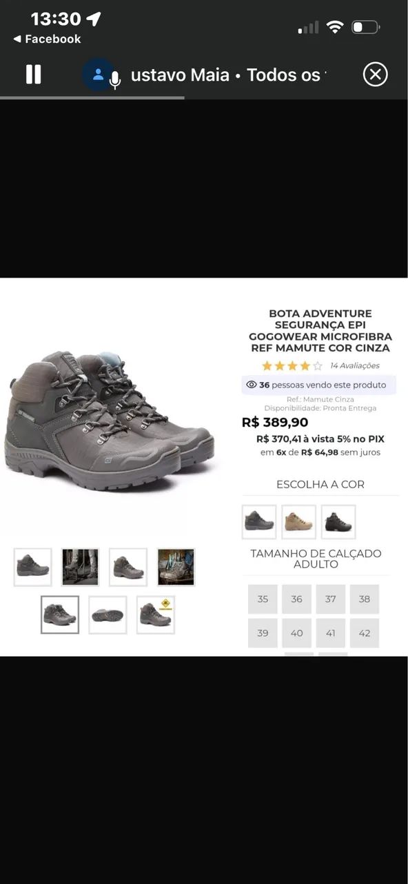 Bota profissional de trabalho 