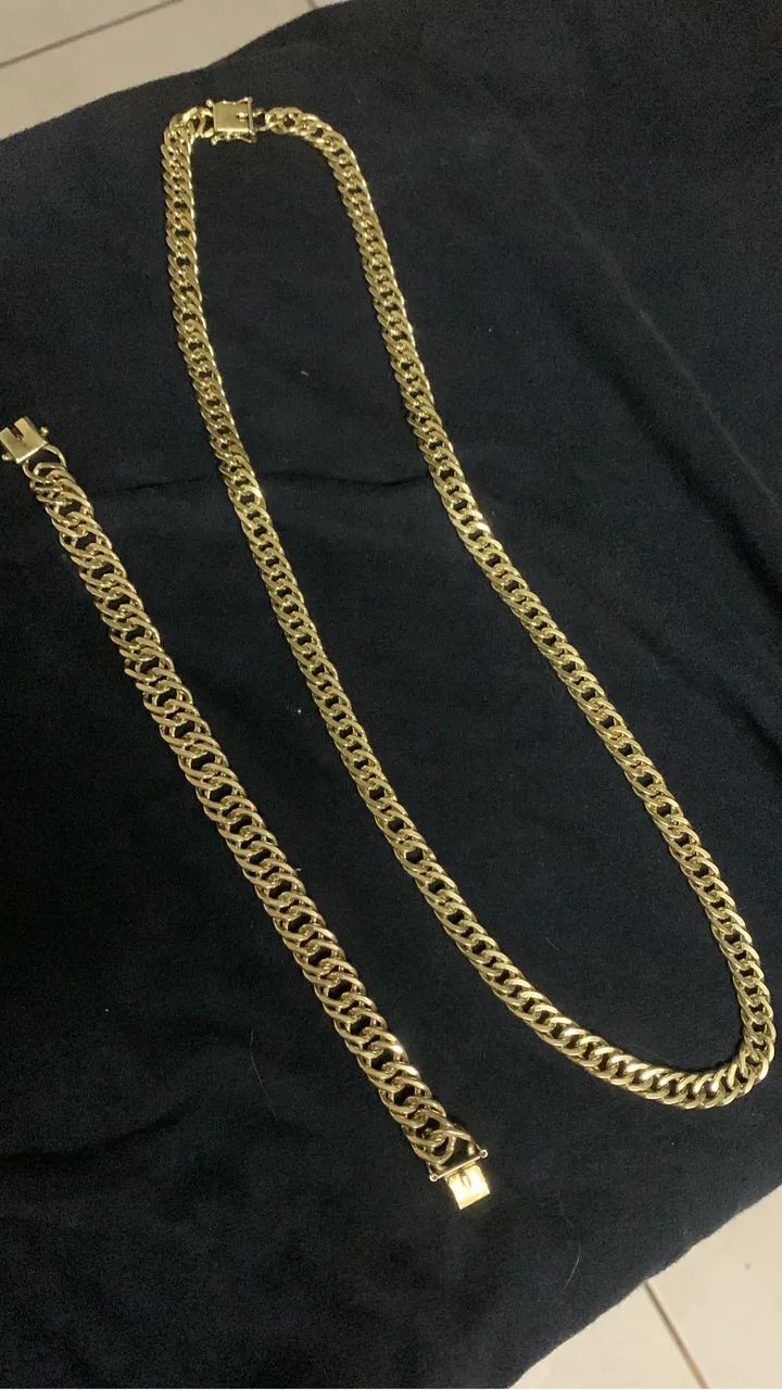 Kit corrente e pulseira grumet 8mlm 