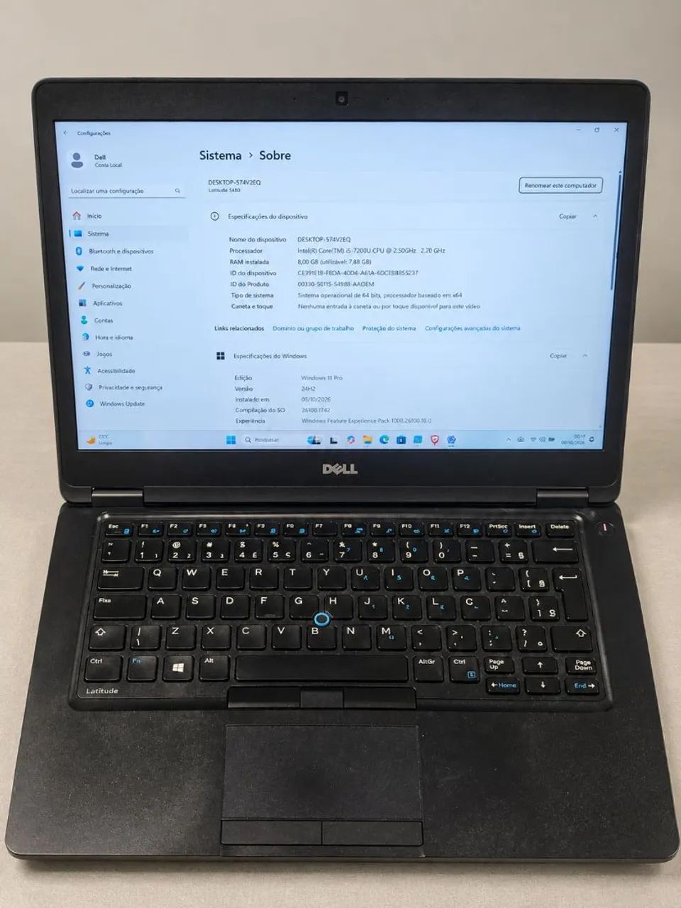 Notebook Dell Latitude 5480 i5 8GB RAM SSD 240GB