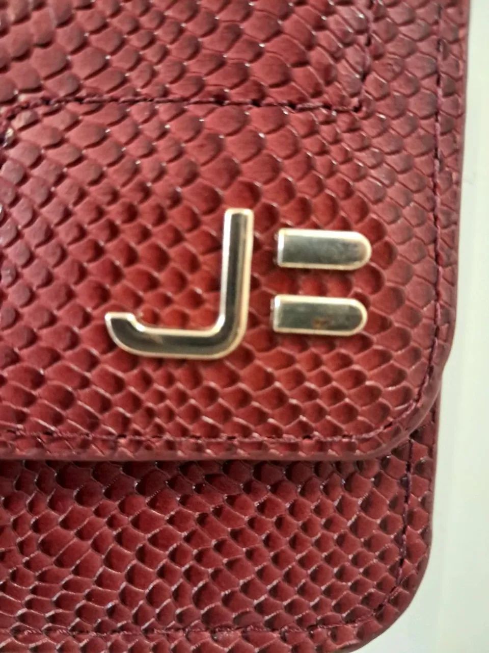 Bolsa Feminina Transversal Jorge Bischoff Vinho couro nova - Foto 2