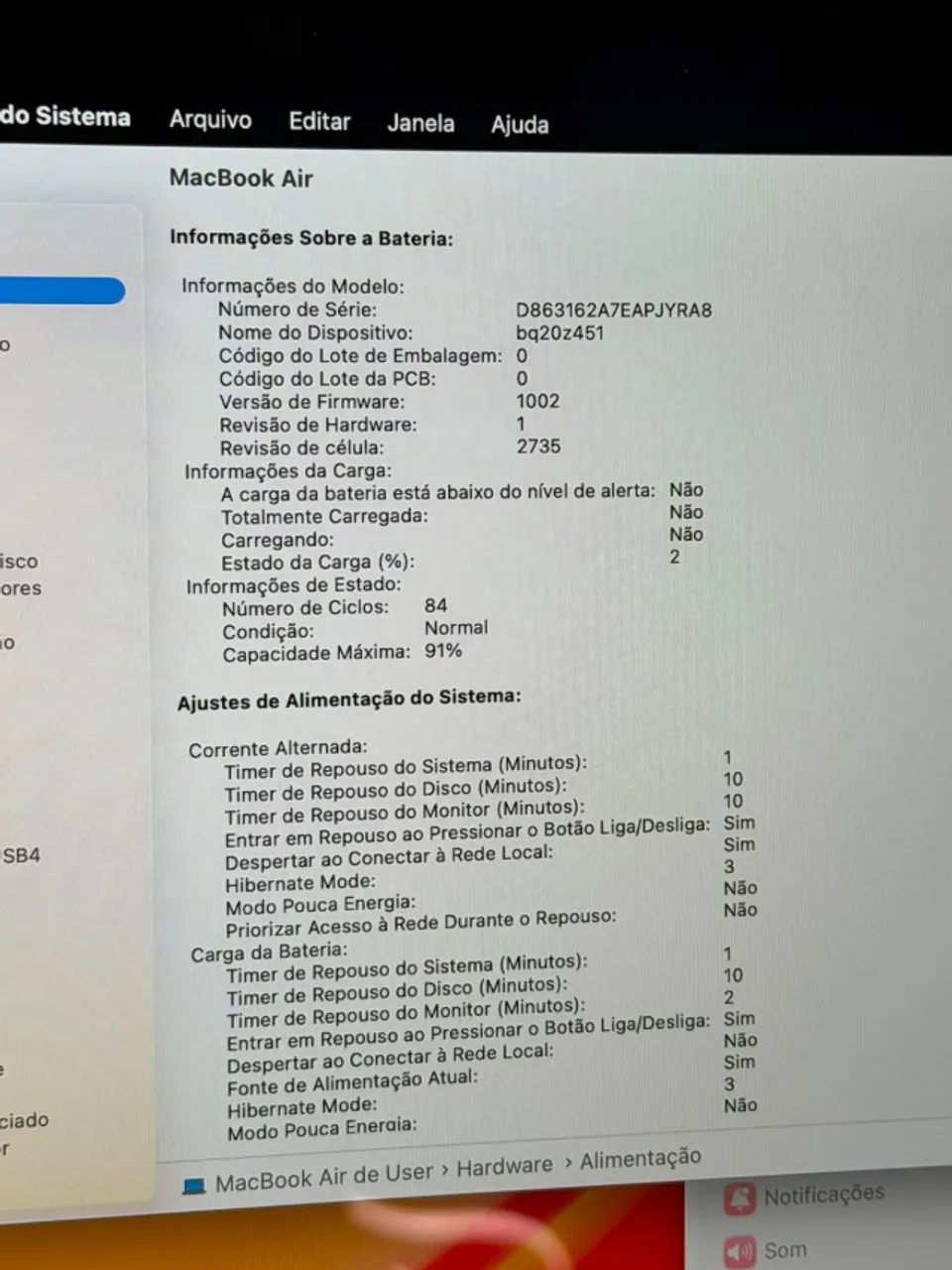 MacBook Air M1 8/256gb 91% Com caixa (Anápolis) - Foto 5