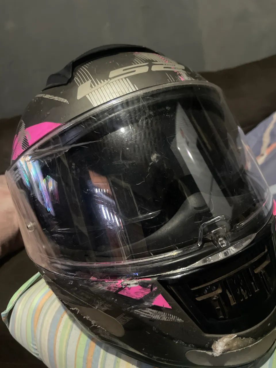 Capacete LS2 vector evo 60 rosa - Foto 2