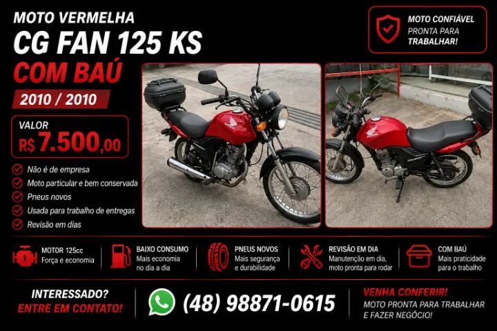 CG Fan 125 KS com Baú - 2010/ 2010