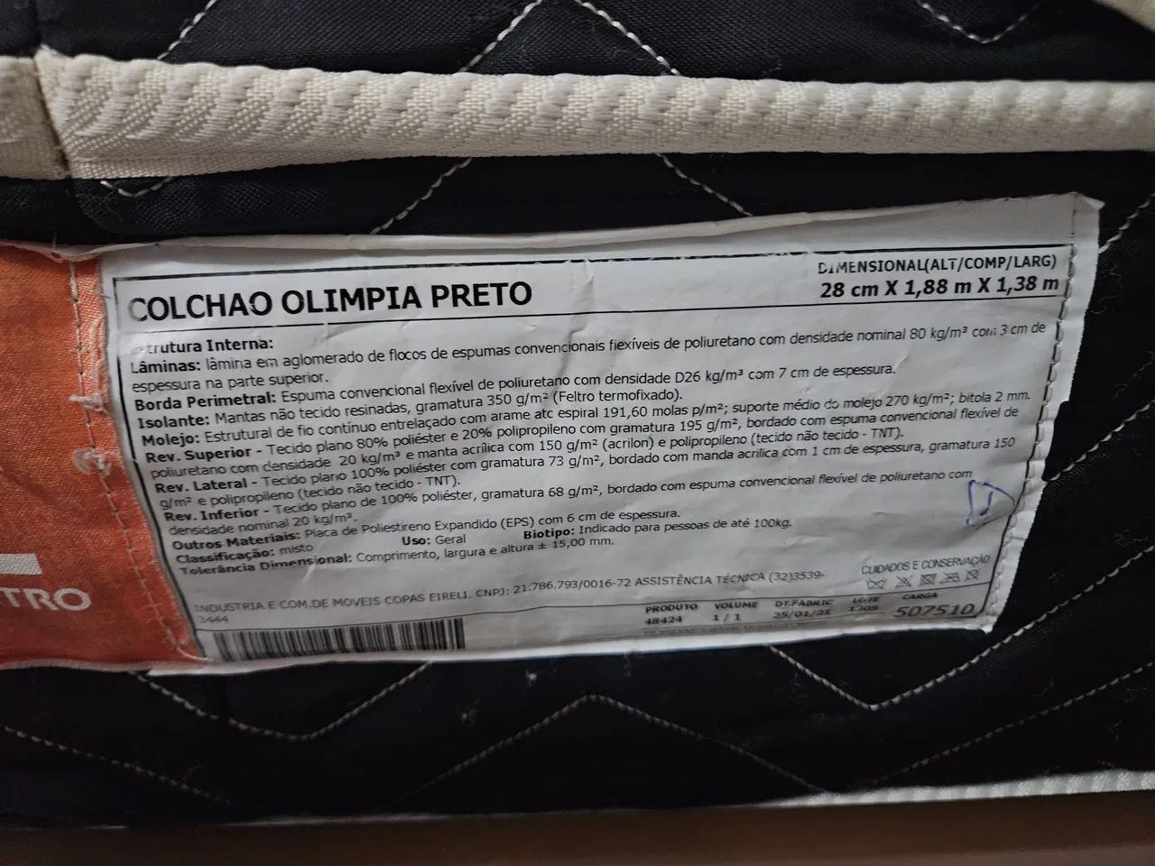Cama casal DDORO, Mesa de Cabeceira DDORO e Colchão Paropas - Foto 5
