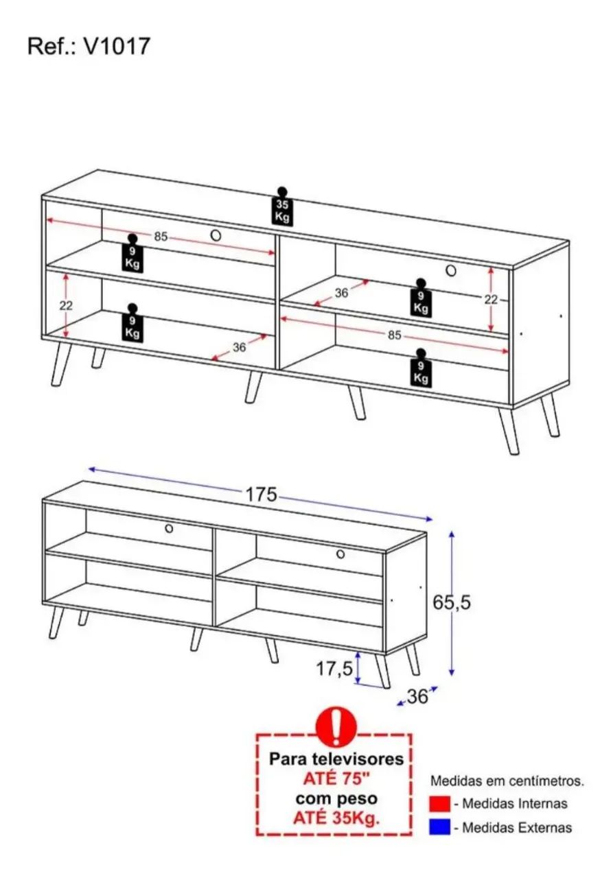 Rack para tv de até 75 polegadas - Foto 2