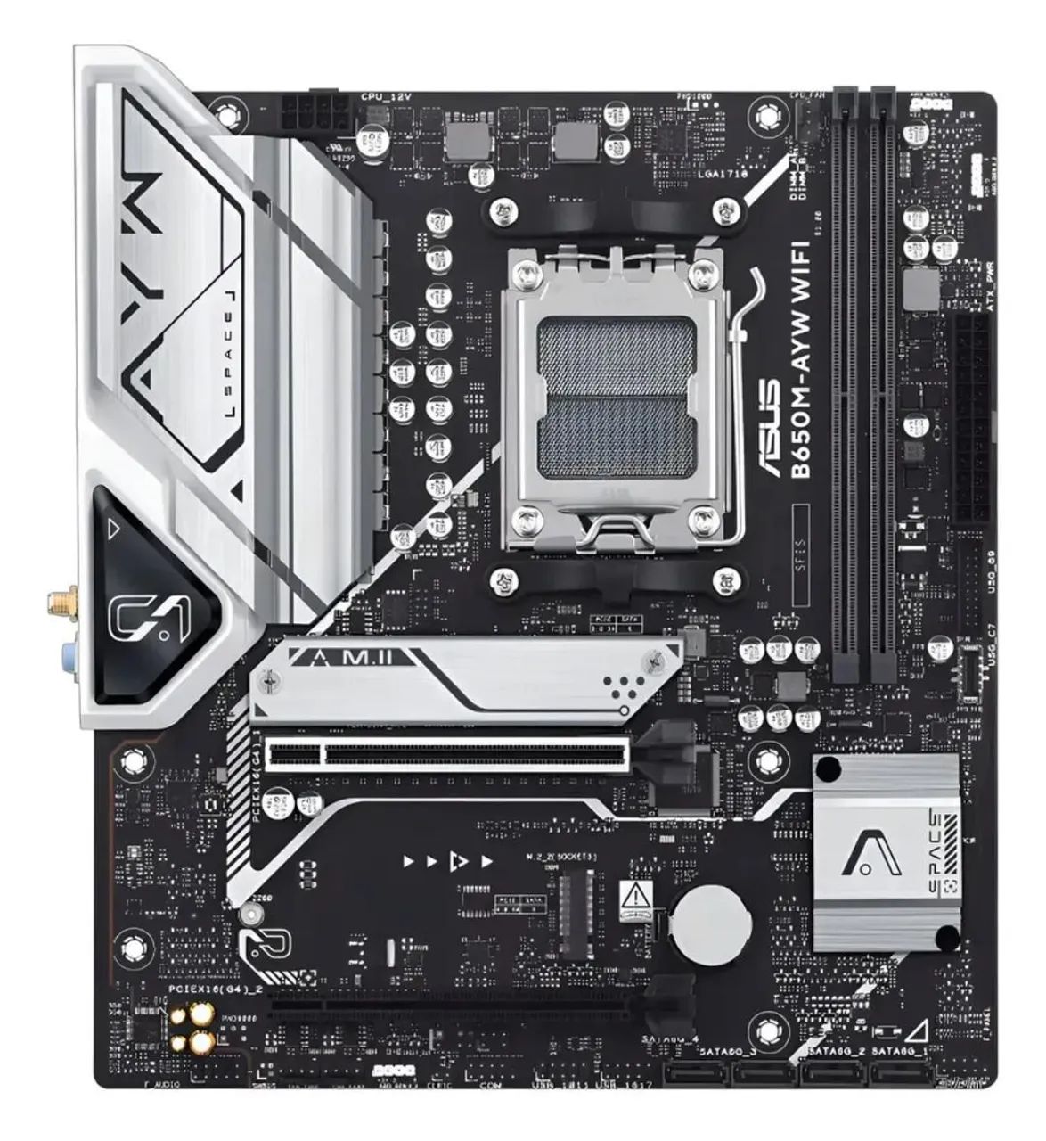 Placa Mãe Asus B650m Ayw Wi-fi Cinza Escuro Matx - Foto 5