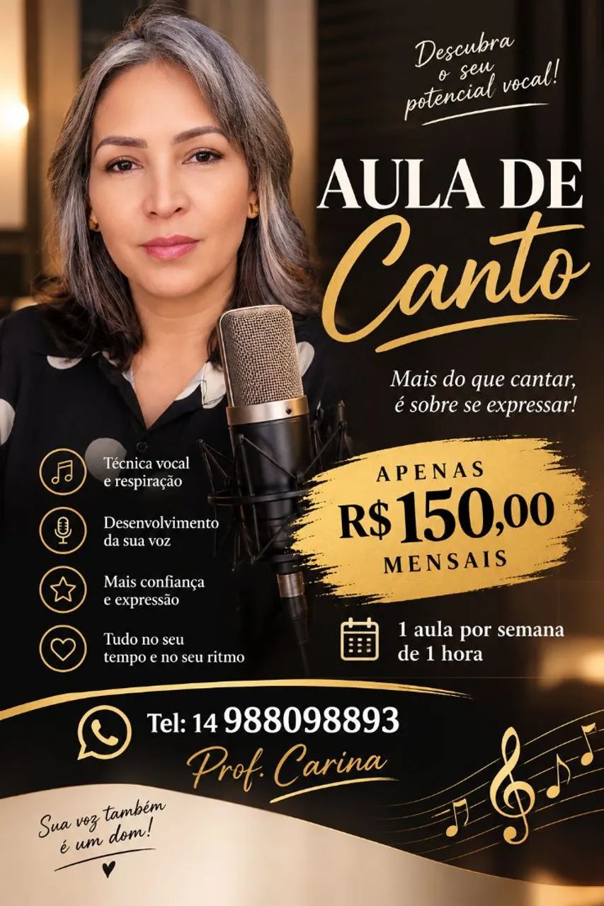 Aula de canto e técnicas 