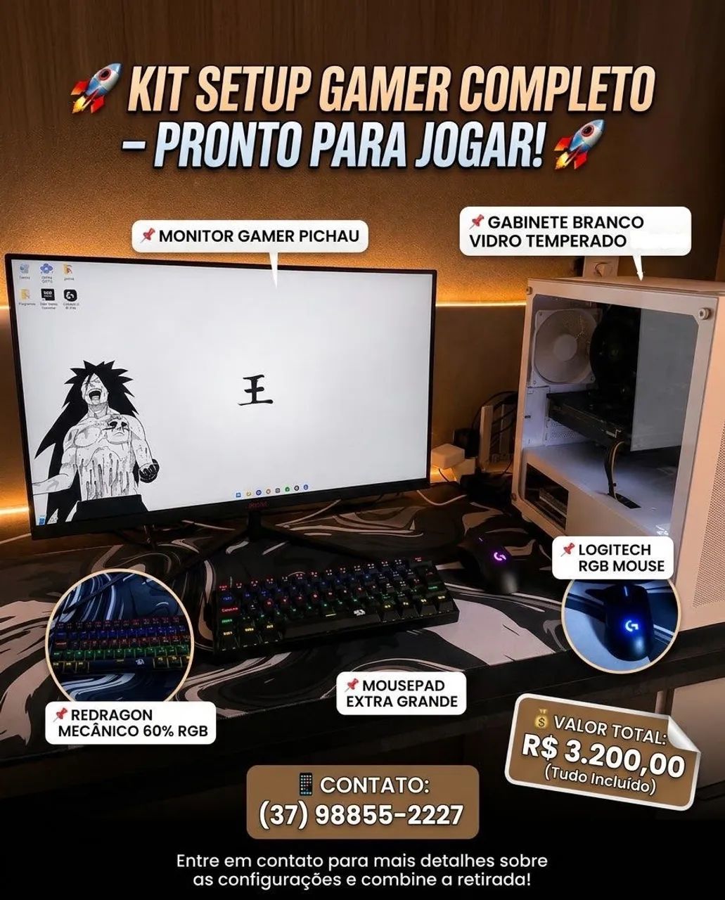 Kit Setup Gamer completo 