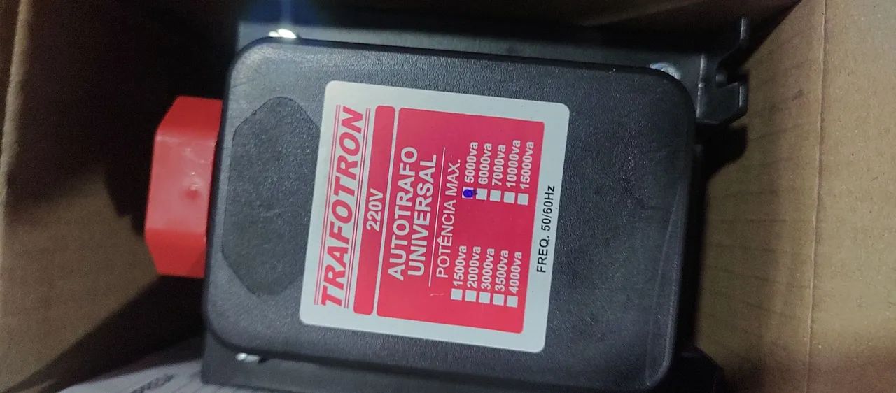 Transformador 5.000va novo, na caixa. 250,00