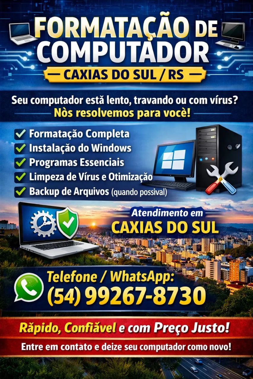 Formatação de Pc e notebook 