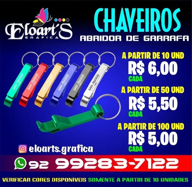 Chaveiro abridor de garrafa