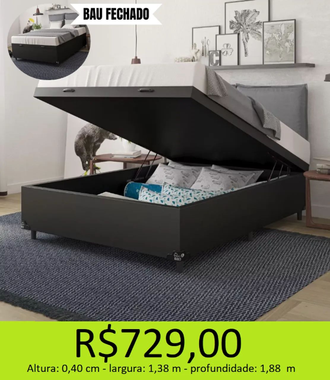 Base baú ultra reforçada - A combinação entre elegancia e praticidade  - Foto 2