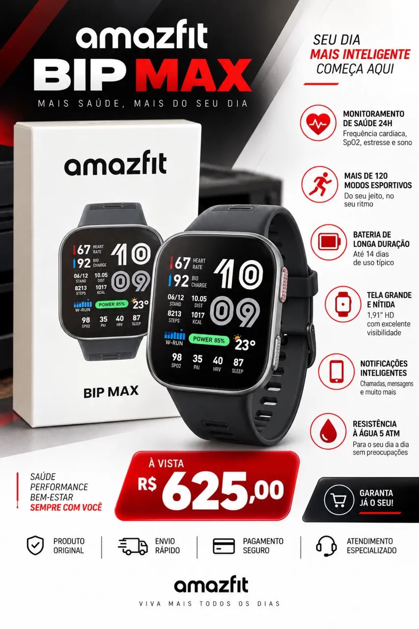 Relógio Amazit BIP MAX