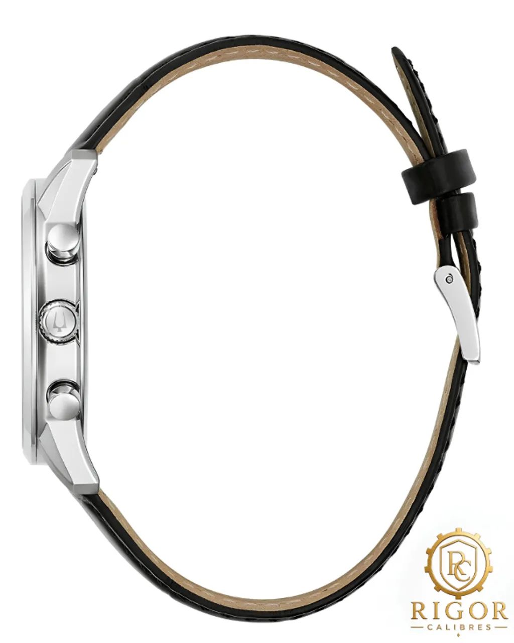 Relógio Bulova Sutton Quartz 96B403 - Pulseira de Couro Mostrador Preto e Caixa em 41mm - Foto 2