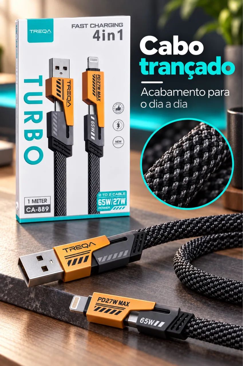 Cabo usb 4 em 1 entrega *grátis* - Foto 2