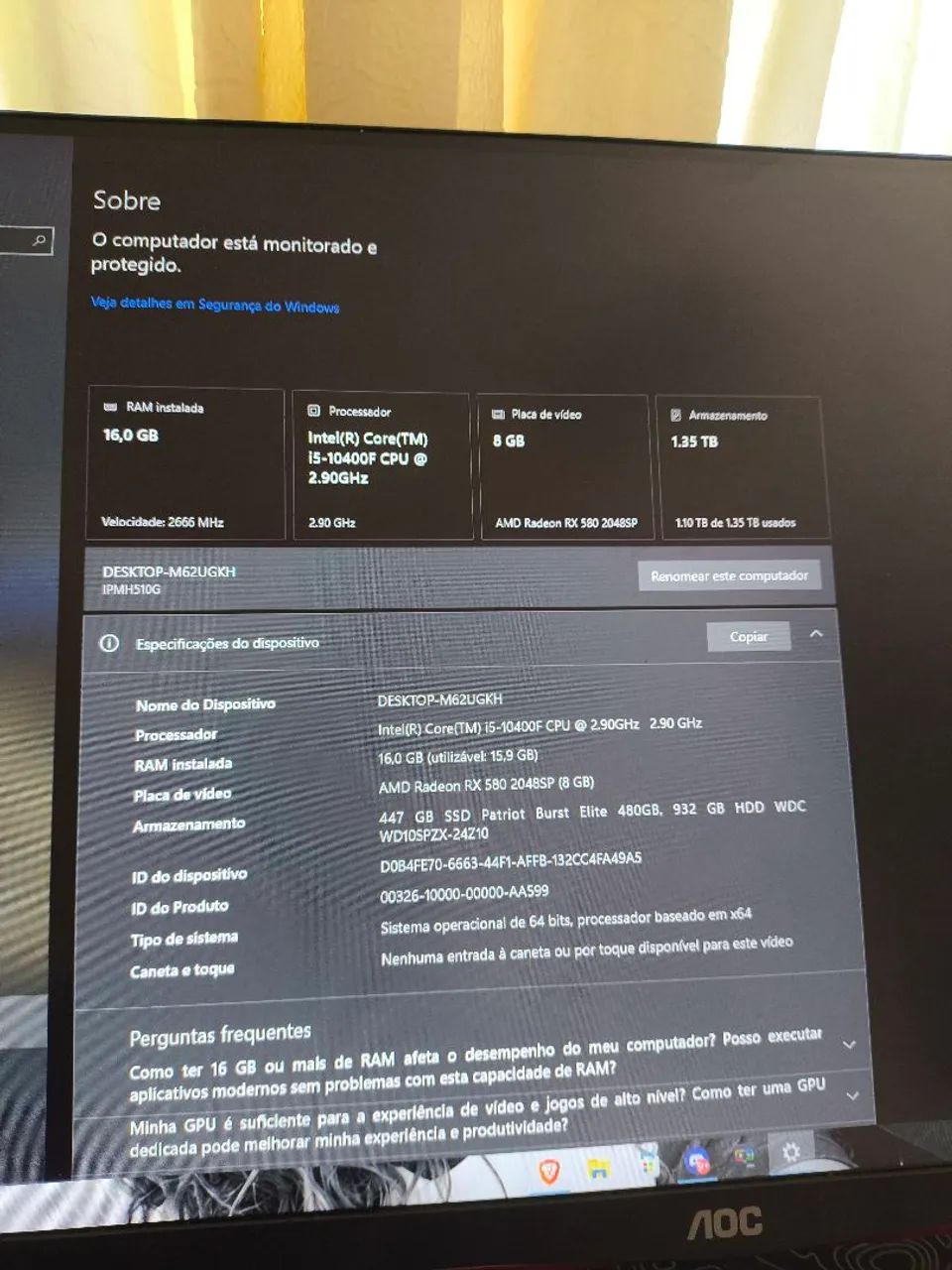 PC GAMER I5 10400F - Foto 5