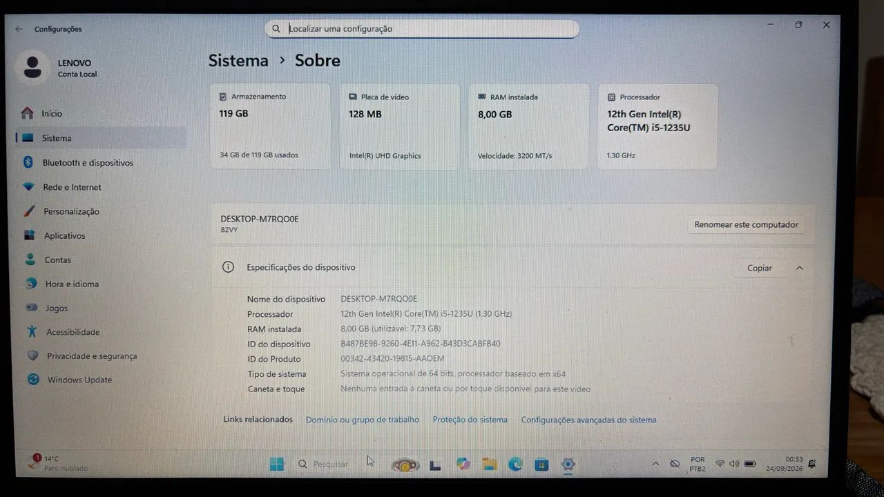 Notebook Lenovo i5 12ª - Foto 5