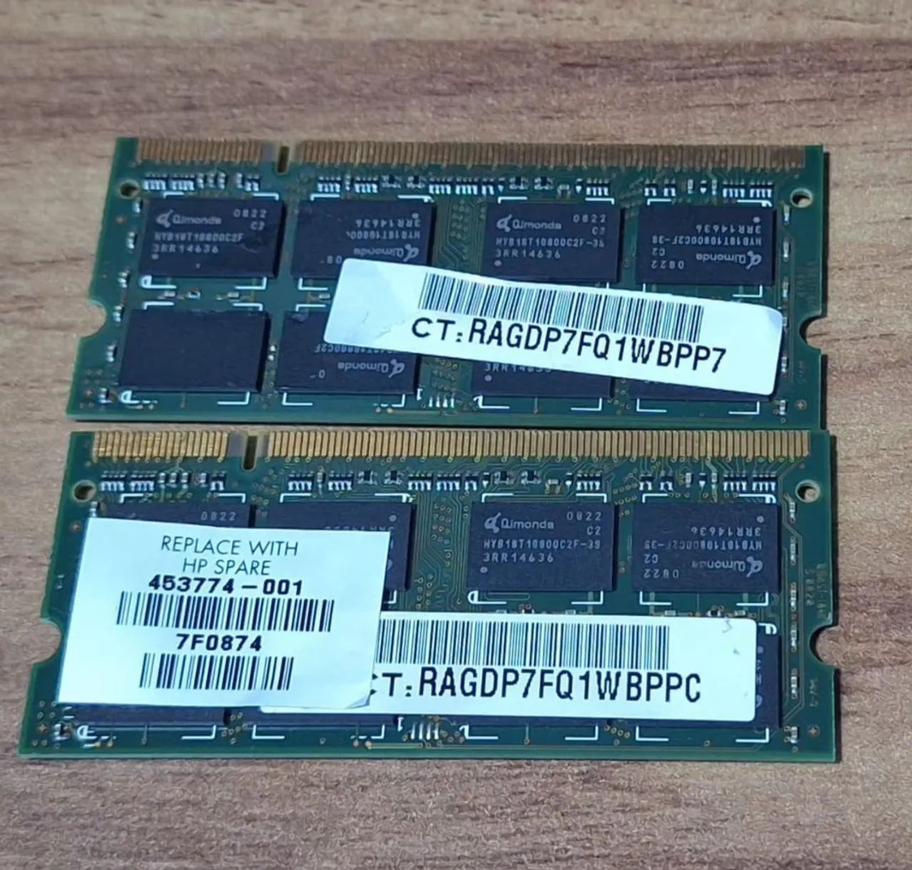 Memória Ram notebook HP DDR2 ( 2 pente de 2 gigas )