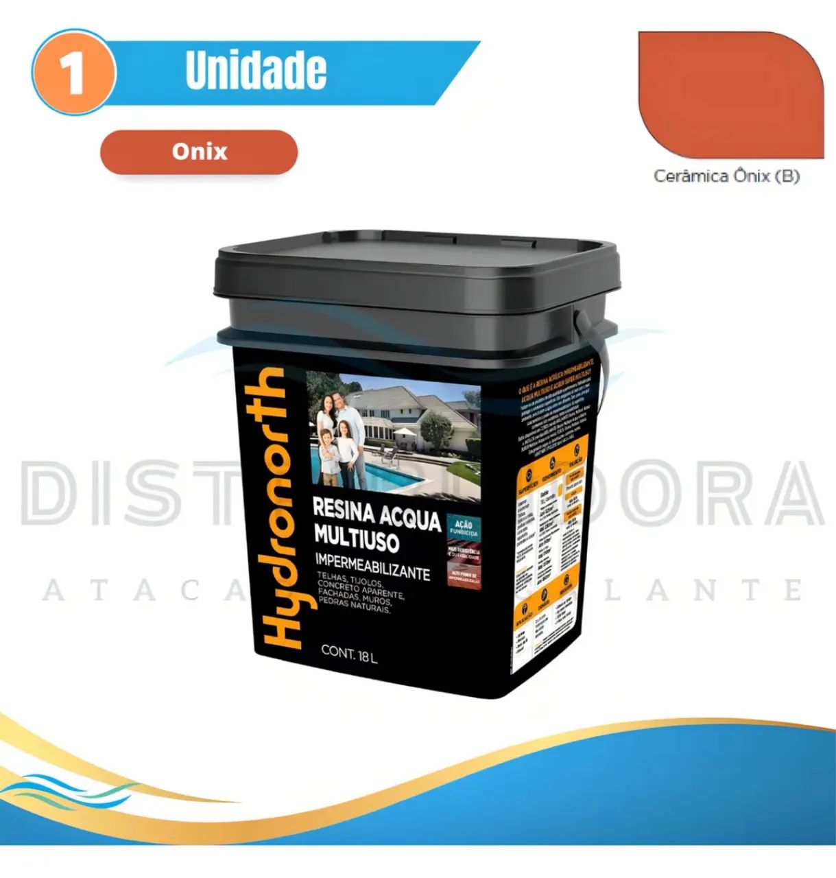 2 latas de Resina Impermeabilização Hydronorth Resina Acrílica Água 18L Ceramica Onix - Foto 4