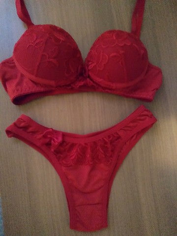 Conj. sutiã com bojo e calcinha pink, rosa e vermelho - Foto 4