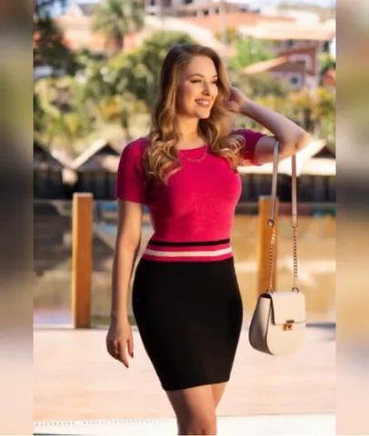 Vestido de tricô manga curta  - Foto 4