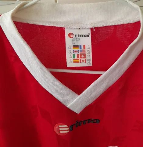 CAMISA VOLEI SELECAO SUICA PRE 1990 ERIMA DE JOGO MADE IN HUNGARY FRETE GRATIS - Foto 5