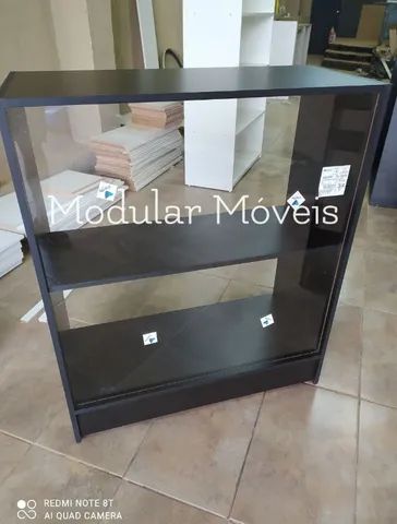 Balcão Caixa + 3 Balcões Vitrine Preto - Foto 2