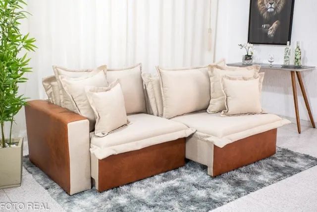 Sofá Retrátil Reclinável e Sofá Cama 2.20m Corinto Linho Até 12x - Frete Grátis  - Foto 4