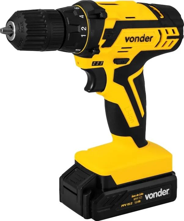 Parafusadeira Furadeira Vonder Pfv-012 12v + Maleta 14 acessórios + Trena 5mts + Garantia - Foto 3