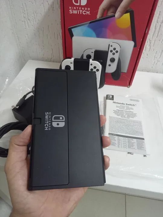 Nintendo switch OLED desbloqueado 256gb com jogos passo cartão até 12x com taxa  - Foto 4