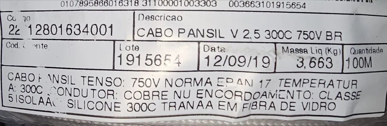 Rolo de Cabo Alta Temperatura Silicone 2,5mm 300º - Foto 2