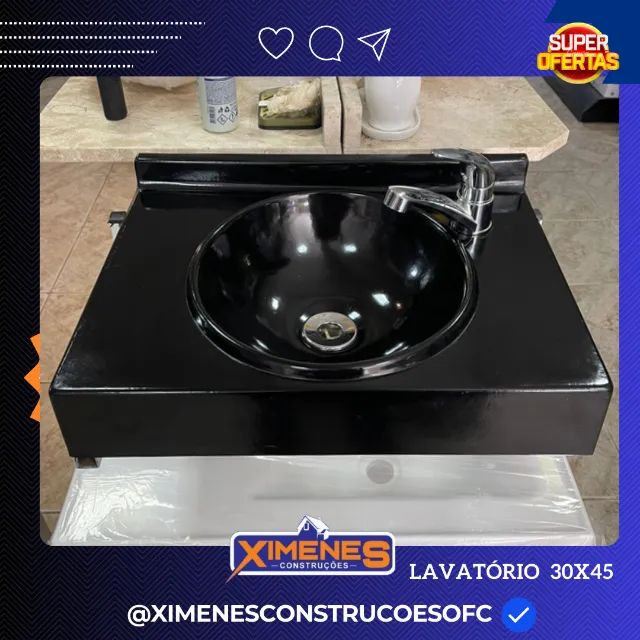 lavatorio embutido marmore sintetico 30x45 pia para banheiro