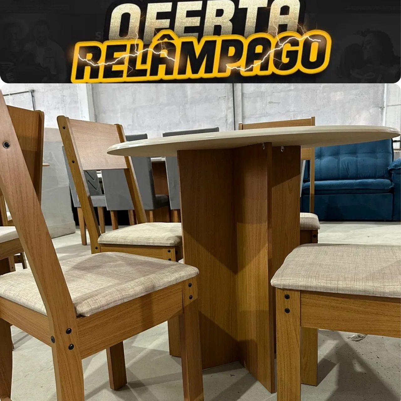 Oferta mesa de jantar Alice com 4 cadeira indekes
