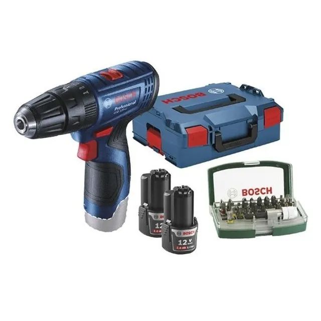 Kit Bosch Parafusadeira/Furadeira De Impacto + Jogo De Ponteiras (32Pçs) Gsb 120-Li 12V