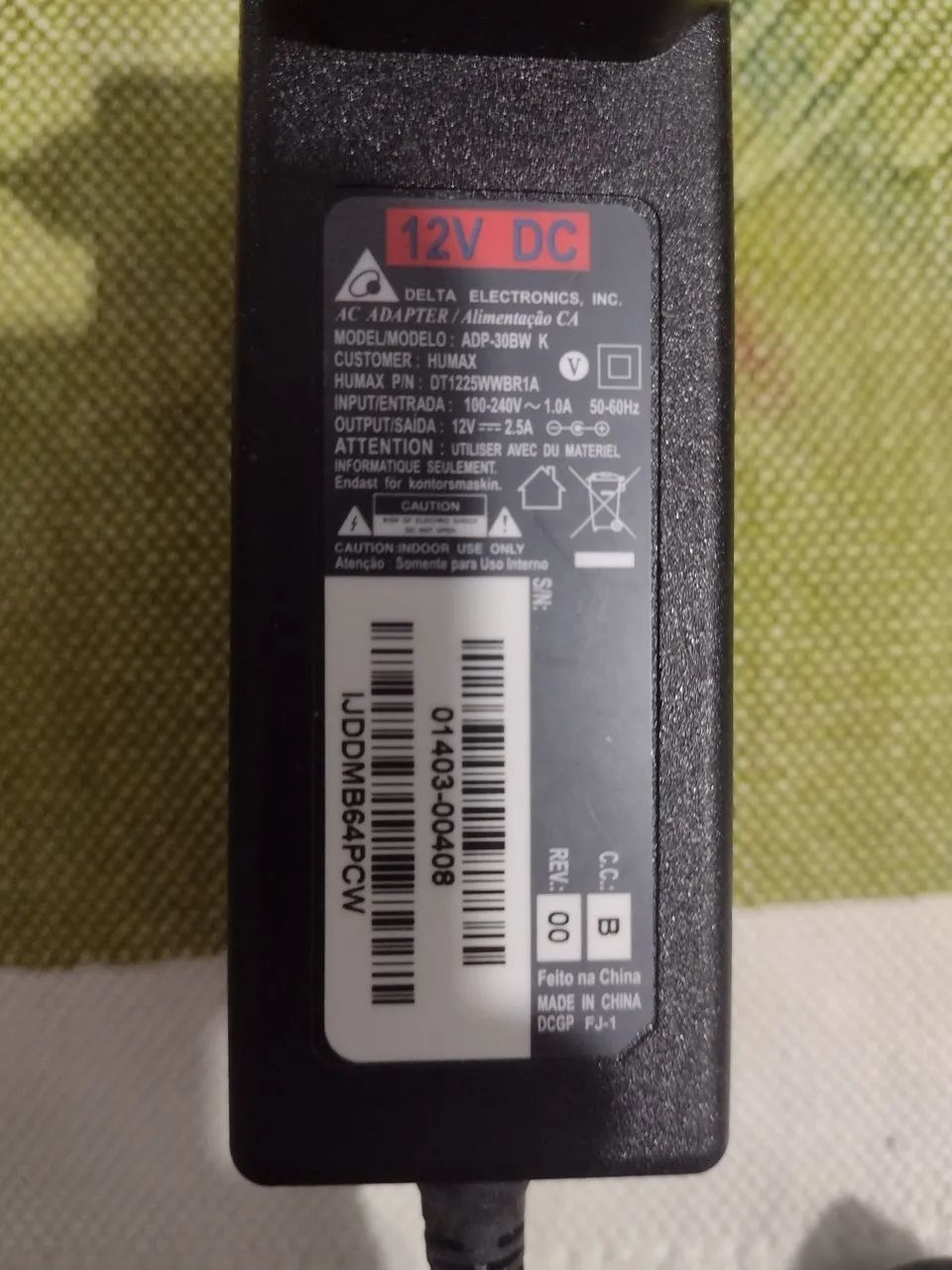 Fonte Carregador 12V Delta Electronics Humax Original