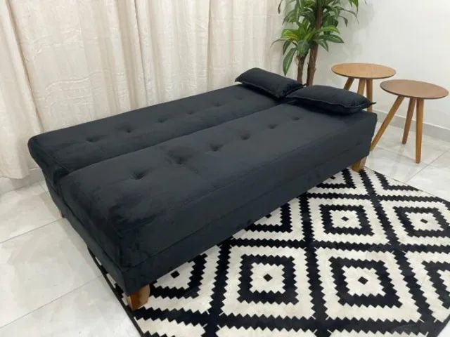 Sofá Cama Arpoador Preto. Pronta Entrega. 1812 - Foto 3