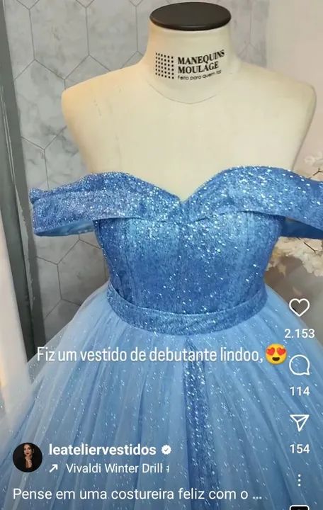 Lindo Vestido de debutante azul  - Foto 3