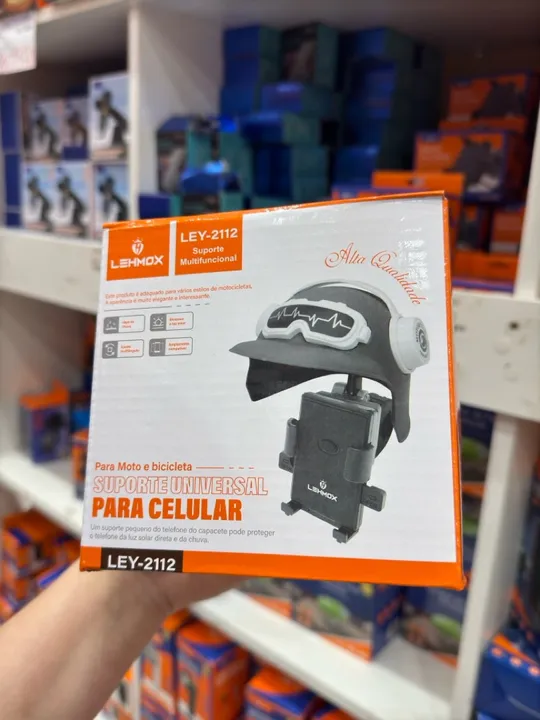 Suporte p/ Celular Moto e Bicicleta c/ Proteção de Chuva e Sol