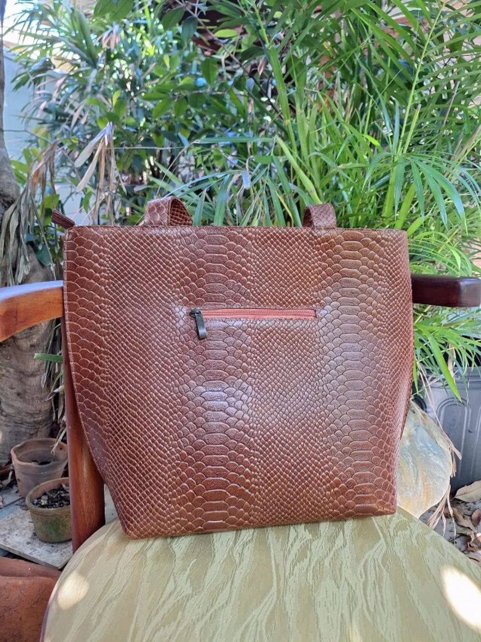 bolsa grande couro croco - Foto 3