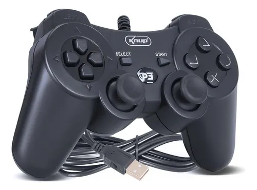 CONTROLE PARA PS3/ PC KNUP KP-GM006 PRETO USB COM FIO
